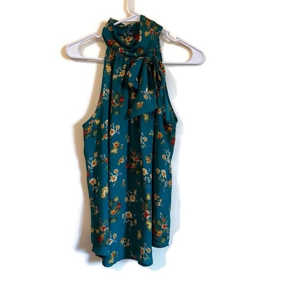 NY&C TALL BOW-NECK HALTERNECK BLOUSE, SIZE M - Picture 1 of 14